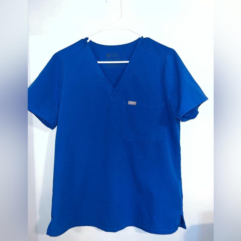 Figs Royal blue scrub top
